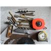 Image 3 : skilsaw blades small square , wood drill bits , tapes , masonry tool