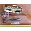 Image 1 : metal snips monkey wrench and ratchet strap