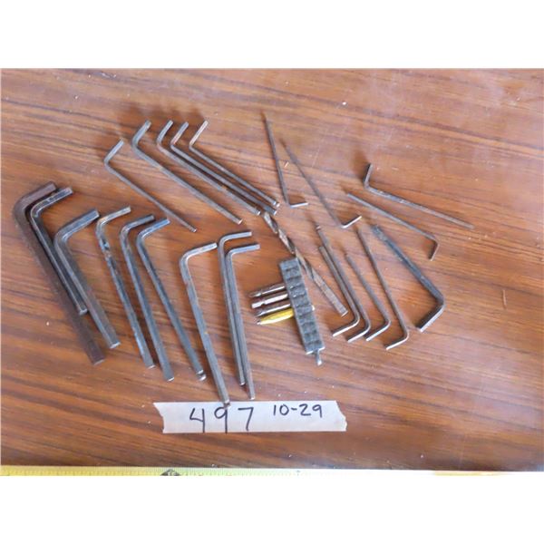 alan key set w/drill bit and misc drivers