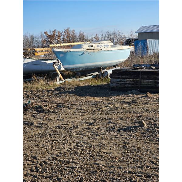 Sail Boat - Light Blue #10571635  -  54M76G  - 79 Tandem Axle Boat Trailer