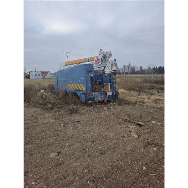 Service Body with Posi - Plus Crane Attachment off Tandem Semi - Truck