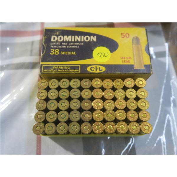 Dominion 38 special 158 gr. Bullets - box of 50