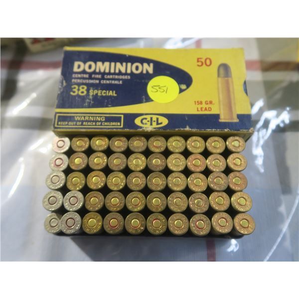 Dominion 38 special 158 gr. Bullets - box of 50