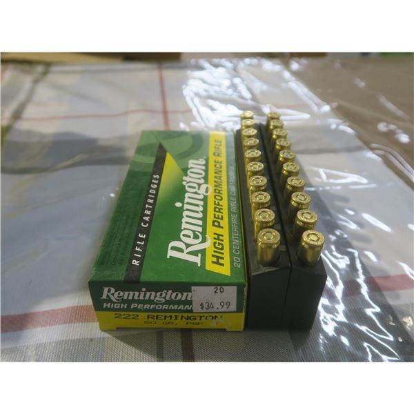 222 Remington 50gr. Psp bullets - box of 20