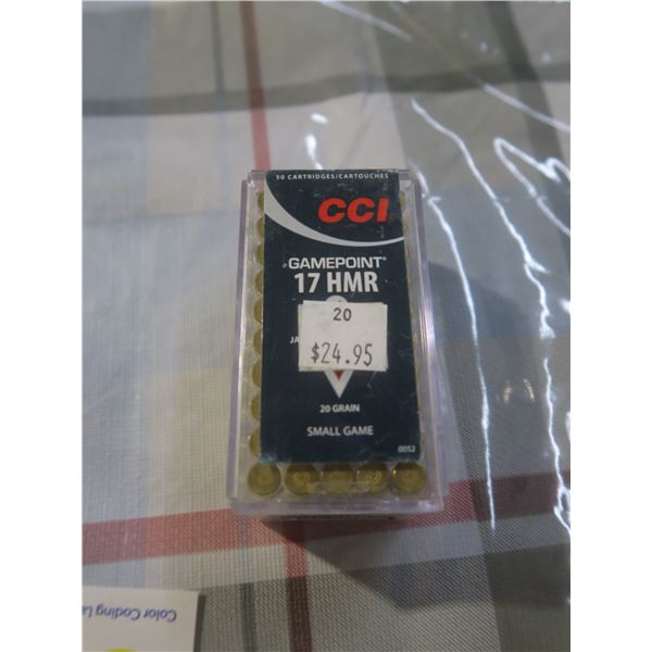 CCI 17HMR 20gr. Jacketed soft pt. bullets - box of 50