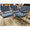 Image 2 : set of 3 navy padded steel chairs