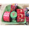 Image 3 : box of christmas tins and door wreath