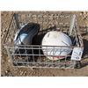 Image 1 : 2 bike helmets a metal crate 18.75"x 13"x 10.5"