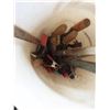 Image 2 : huge pail of bar clamps , vices , welding helmet , wood tools