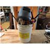 Image 4 : huge pail of bar clamps , vices , welding helmet , wood tools