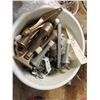 Image 5 : 4 pails of hardware nails , screws , and misc , wood tools