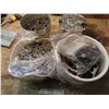 Image 6 : 4 pails of hardware nails , screws , and misc , wood tools