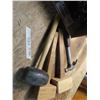 Image 1 : mallots , hammer , wooden and rubber and box of electrical components