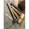 Image 3 : mallots , hammer , wooden and rubber and box of electrical components