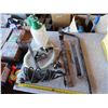 Image 1 : assorted tools - angle grinder, sprayer, pry bars, etc.
