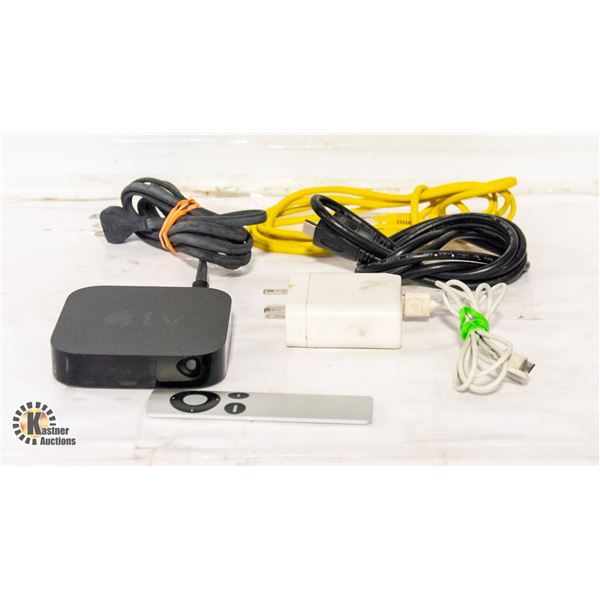APPLE TV WITH CORDS AND REMOTE