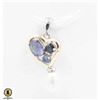 Image 1 : #07-HEATED SAPPHIRE & PEARL PENDANT