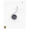 Image 1 : #33-HEATED BLUE SAPPHIRE & CZ PENDANT