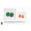 #100-UNHEATED CAMELIAN 3.70CT & EMERALD 13.35CT