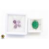 #109-UNHEATED AMETHYST 8.40CT & EMERALD 11.25CT