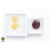 Image 1 : #95-UNHEATED YELLOW OPAL 6.50CT & RUBY 13.55CT