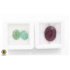 Image 1 : #105-RED RUBY 11.70CT & EMERALD 3.75CT