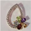 Image 1 : JP1027-304 SILVER MULTI GEMSTONE PENDANT