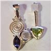 Image 1 : JP1027-313 SILVER - 2 MOONSTONE PERIDOT PENDANTS