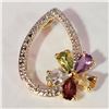 Image 1 : JP1027-347 SILVER MULTI GEMSTONE PENDANT