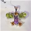 Image 1 : JP1027-302 SILVER PERIDOT AMETHYST CITRINE