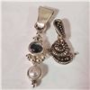 Image 1 : JP1027-321 SILVER- 2 MARCASITE MOONSTONE PENDANTS