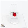 Image 1 : #337-7X10 MM RED CUBIC ZIRCONIA WITH CLEAR ACCENTS