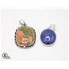 Image 1 : #45-NATURAL BLUE LAPIZ LAZULI & MOOKAITE PENDANT