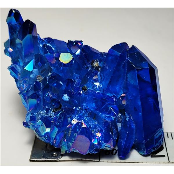 3)  NATURAL BLUE QUARTZ CRYSTAL CLUSTER