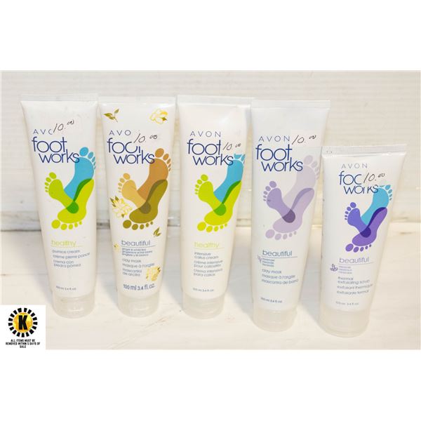 BAG OF 5 NEW AVON FOOT CARE PRODUCTS