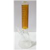 Image 1 : NEW 14" AMBER ETCHED GLASS BEAKER BONG