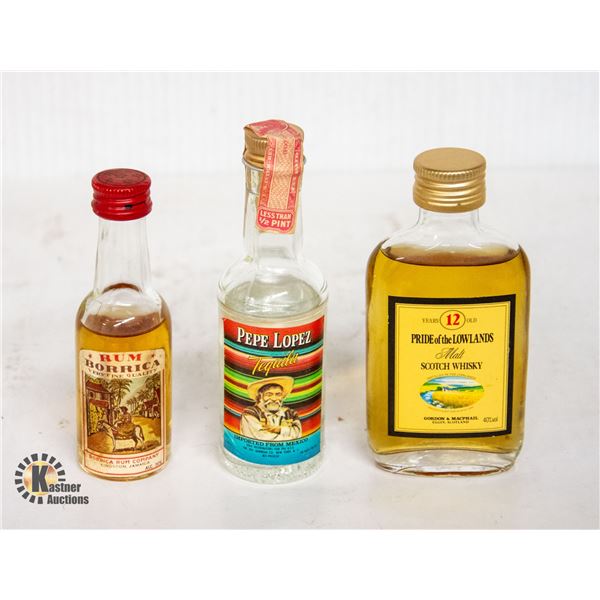 BORRICA RUM, PRIDE OF LOWLANDS, PEPE LOPEZ TEQUILA