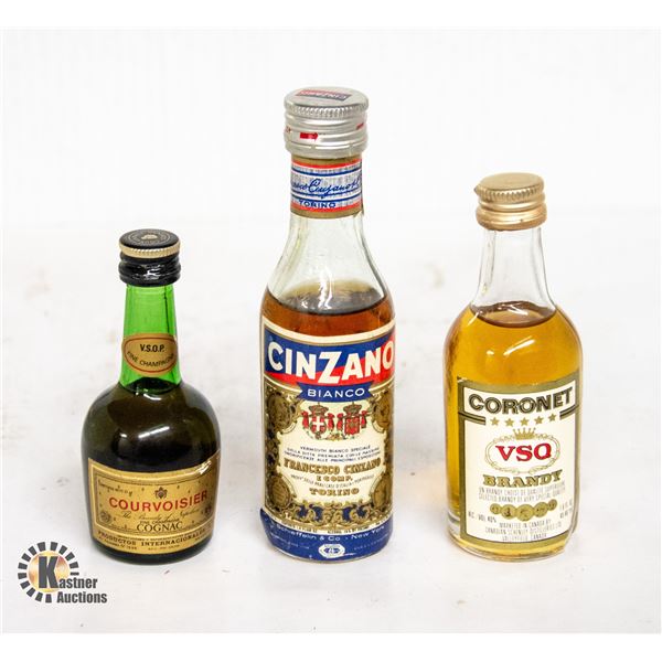 CORONET BRANDY, CINZANO VERMOUTH, COURVOISIER