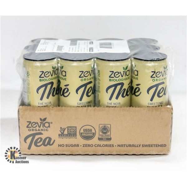 NEW CASE OF 12 ZEVIA ORGANIC TEA - SWEETENED BLACK