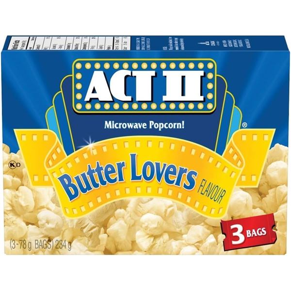 5 NEW BOXES OF ACT II MICROWAVE POPCORN - BUTTER