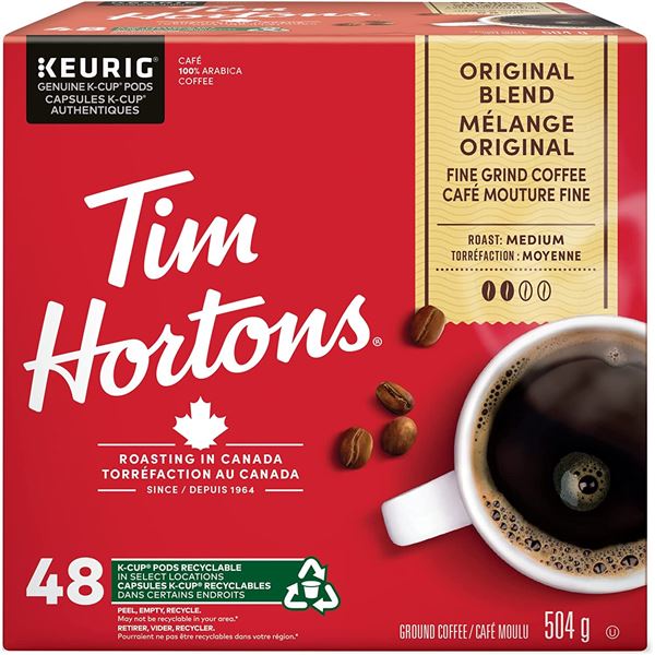 NEW CASE OF 48 TIM HORTONS KEURIG KCUP PODS