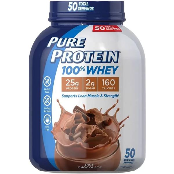 NEW 907G BOTTLE OF PURE PROTEIN 100% WHEY POWDER