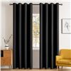 Image 1 : NEW MIULEE BLACK 52 X 72 CURTAINS - THERMAL