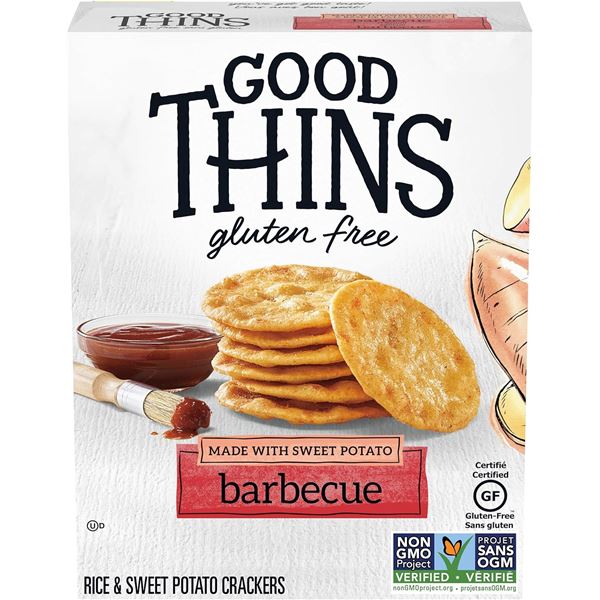 NEW 4 BOXES OF GOOD THINS GLUTEN FREE BBQ SWEET