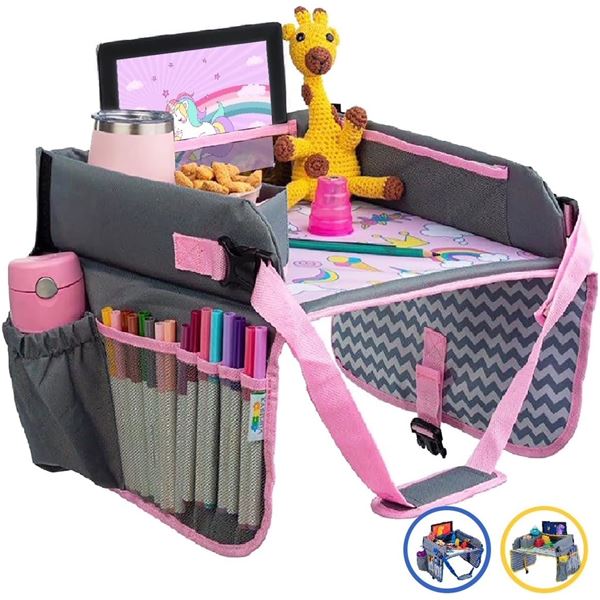 NEW KIDS TRAVEL TRAY - PORTABLE KIDS LAP DESK WITH