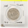 Image 1 : 1944 SILVER 50 CENT CANADIAN COIN