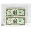 Image 1 : SET OF 2 U.S. $2 MINT IN SEQUENCE NOTES