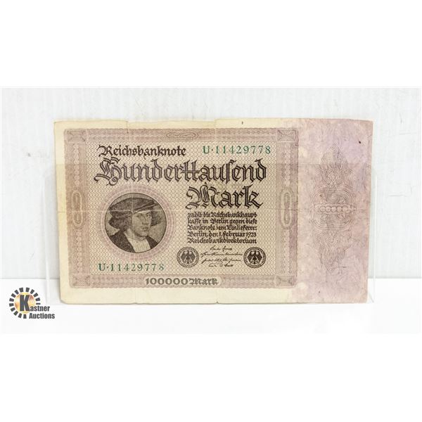 1922 100000 NOTE GERMAN