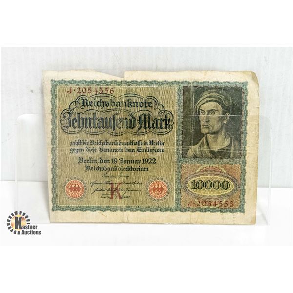 1922 10000 NOTE GERMAN