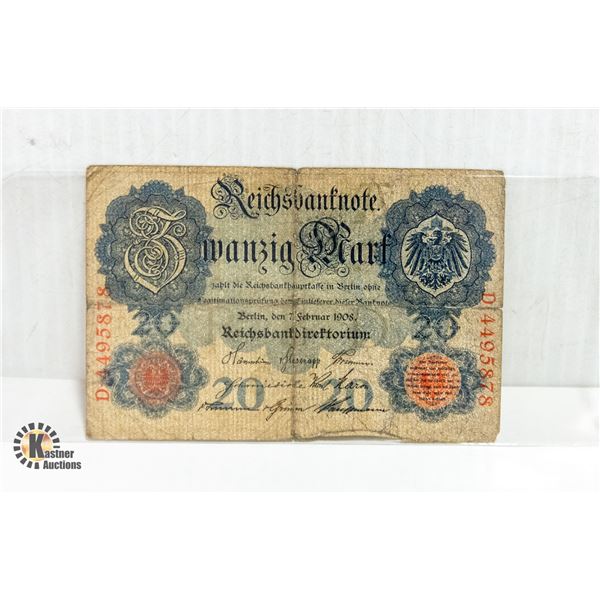 1908 20 NOTE GERMAN